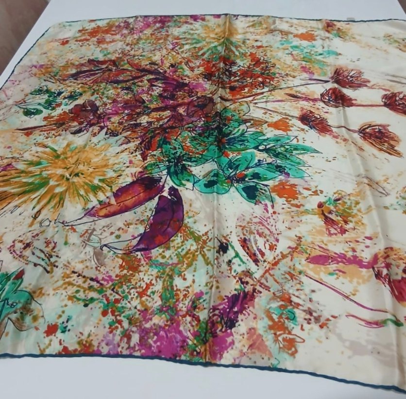 AKER  Çok Renkli İpek Kadın Eşarp - Görsel 2