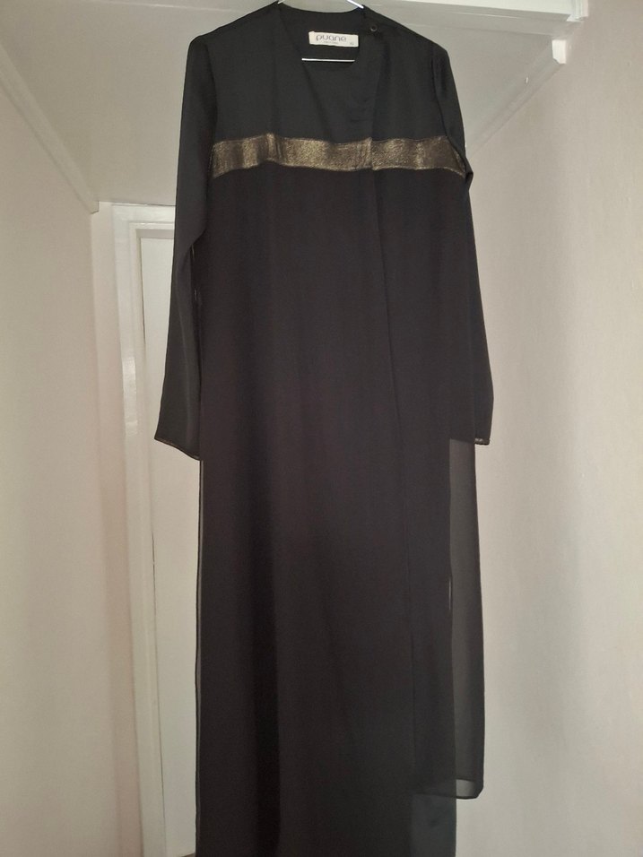 Uzun Siyah  Kadın ferace - Görsel 3