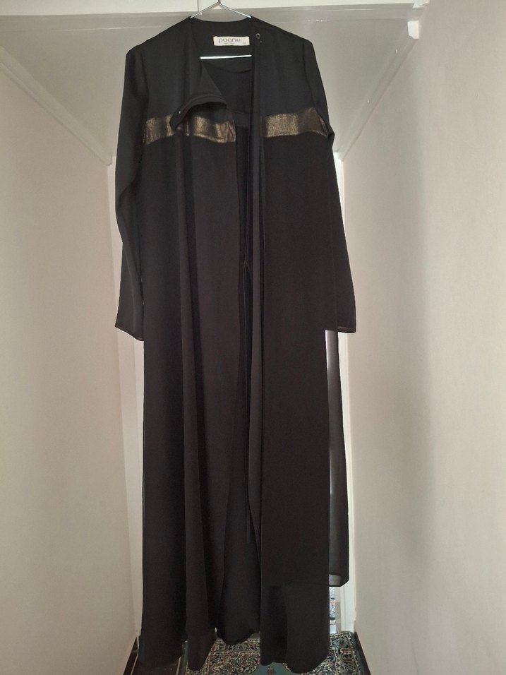 Uzun Siyah  Kadın ferace - Görsel 2