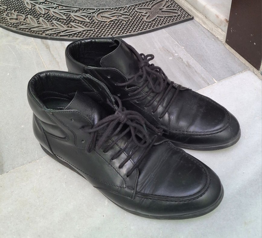 ELLE MARKA Siyah Minimalist Gotik Erkek yarım bot. - Görsel 2