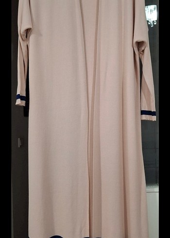 Uzun Bej Kadın Hırka Notch Yaka - Görsel 4