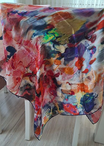 AKER Renkli İpek  Kadın eşarp - Görsel 6