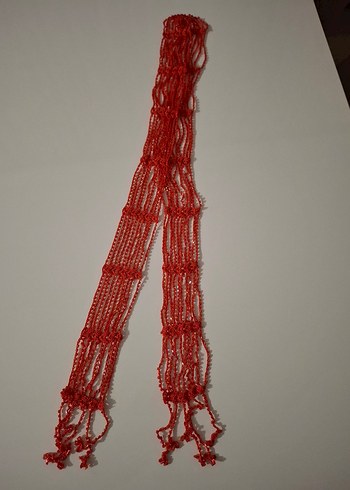 Kesme boncuklu el işi fular - Görsel 2