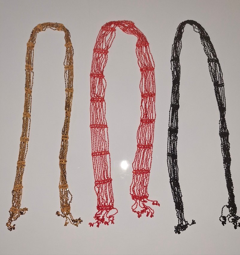 Kesme boncuklu el işi fular - Görsel 5