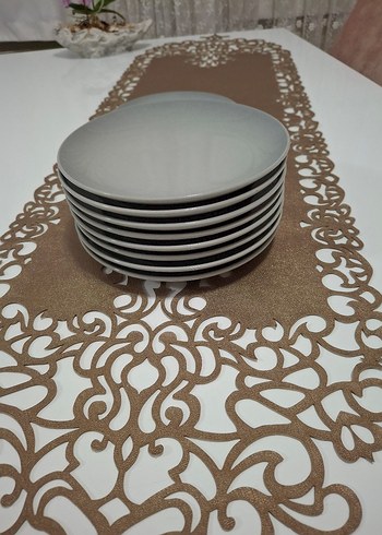 gri porselen pasta tabak seti - Görsel 3