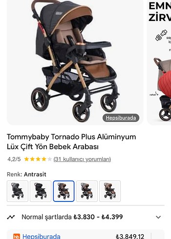 Tommybaby Tornado Plus Alüminyum Bebek Arabası
