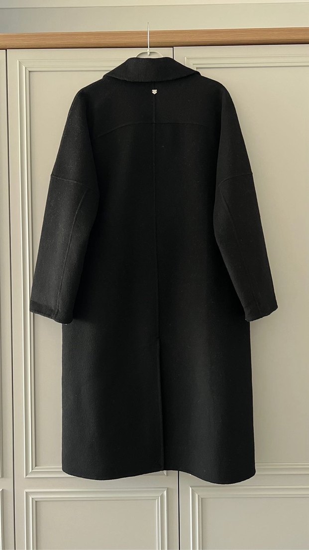 Siyah Çift Düğmeli Kaban - Görsel 3