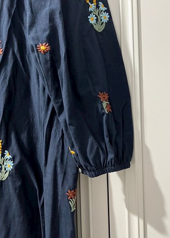 Nakışlı Uzun Kollu Bohem Kadın Elbise - Görsel 2