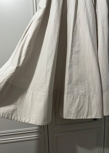 Kadın Beyaz Keten Uzun Salaş Etek - Görsel 2