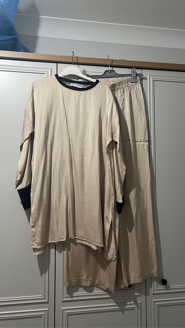 Bej Uzun Kollu Salaş Tunik - Görsel 4