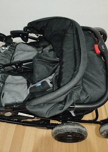 Gri ve Siyah ikiz Bebek Arabası - Görsel 6