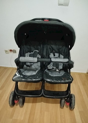 Gri ve Siyah ikiz Bebek Arabası - Görsel 4