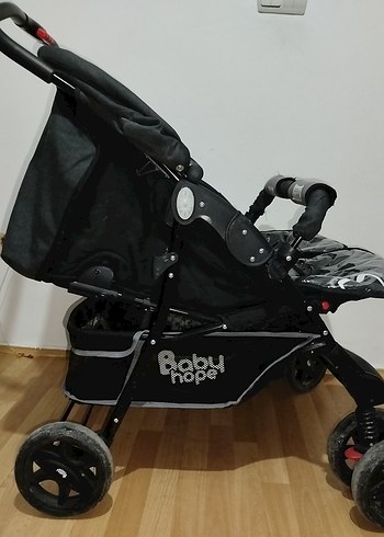 Gri ve Siyah ikiz Bebek Arabası - Görsel 3