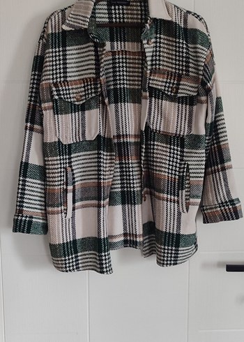 Düğmeli Salaş Ekose Kadın Gömlek - Görsel 2