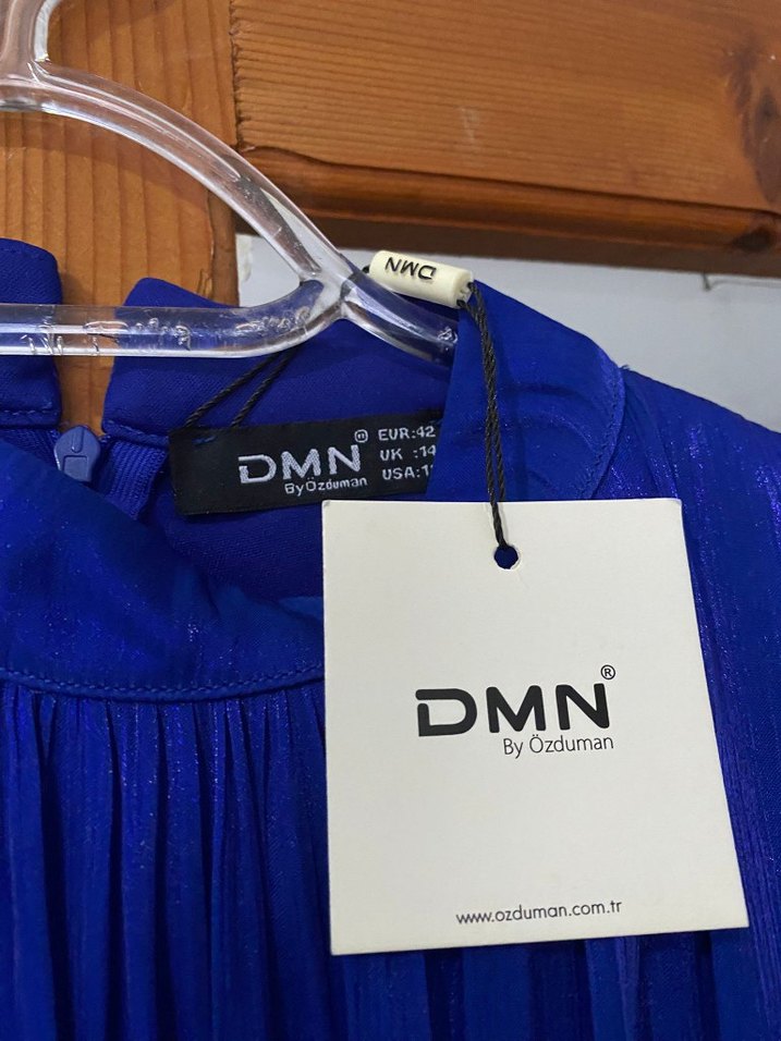 Lacivert Piliseli Uzun Kadın Elbise - Görsel 4