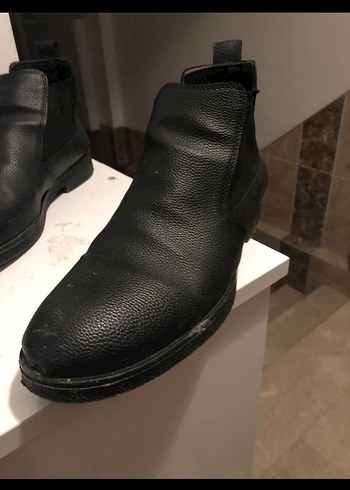 Erkek Siyah Deri Tokalı Topuklu Bot - Görsel 2