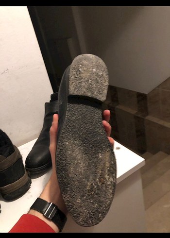 Erkek Siyah Deri Tokalı Topuklu Bot - Görsel 4