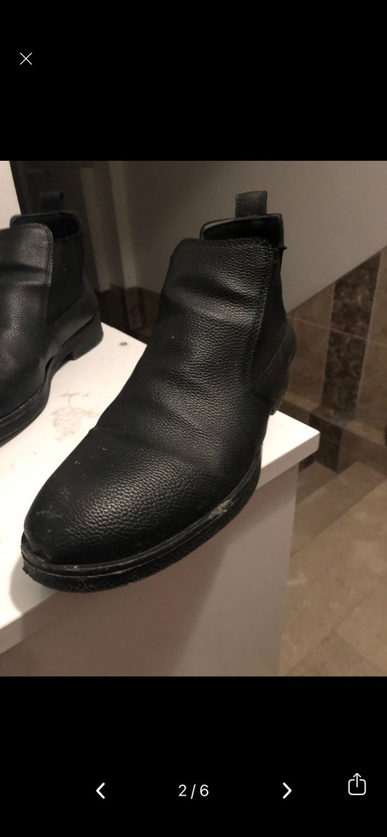 Erkek Siyah Deri Tokalı Topuklu Bot - Görsel 2