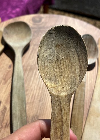 Bej ve Gri Ahşap Mutfak Kaşıkları Seti - Görsel 4