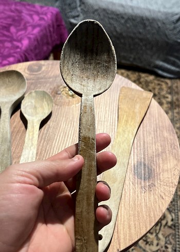 Bej ve Gri Ahşap Mutfak Kaşıkları Seti - Görsel 5