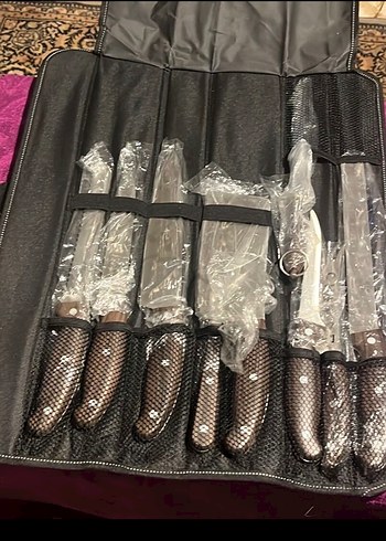 Kahverengi Saplı Mutfak Bıçak Seti - Görsel 2