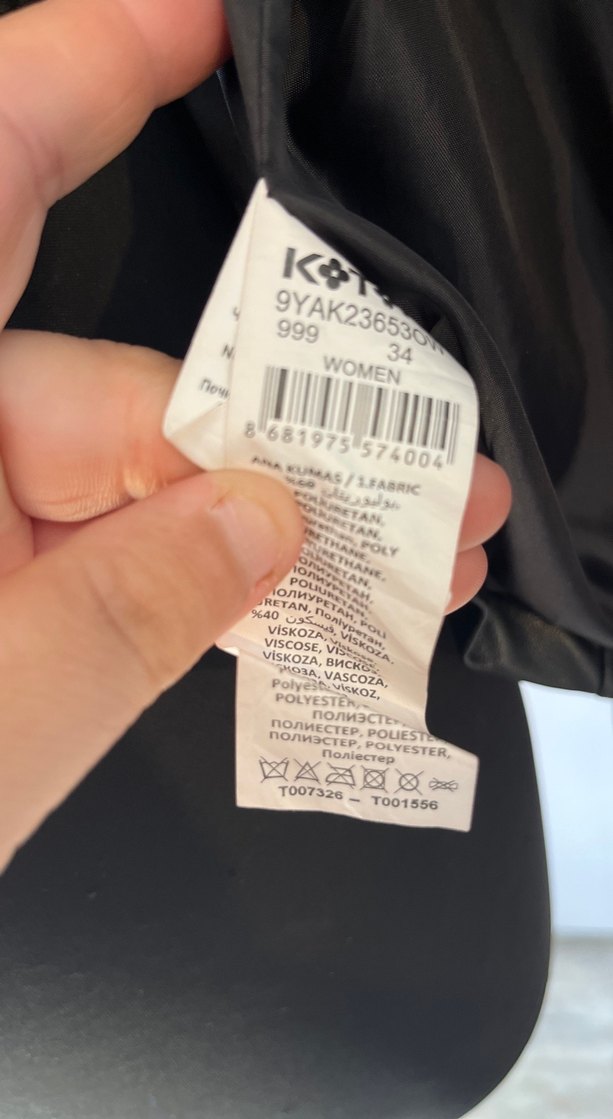 Siyah deri ceket koton marka - Görsel 3