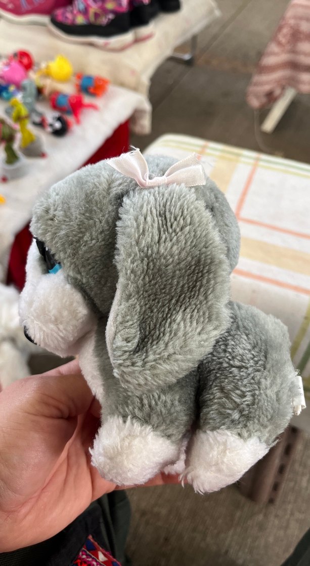 Gri Sevimli Peluş Köpek Oyuncak - Görsel 2