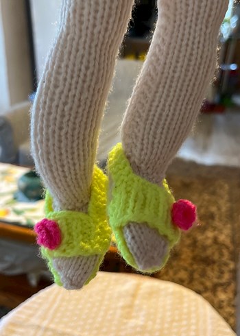 Renkli Saçlı Örgü Bebek 50 santimdir - Görsel 3