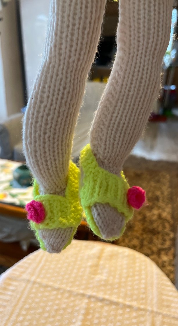 Renkli Saçlı Örgü Bebek 50 santimdir - Görsel 3