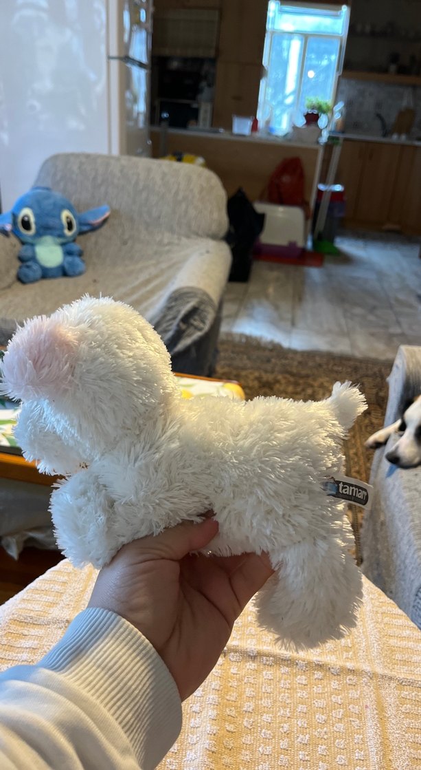 Beyaz Yumuşak Peluş Oyuncak Köpek - Görsel 2