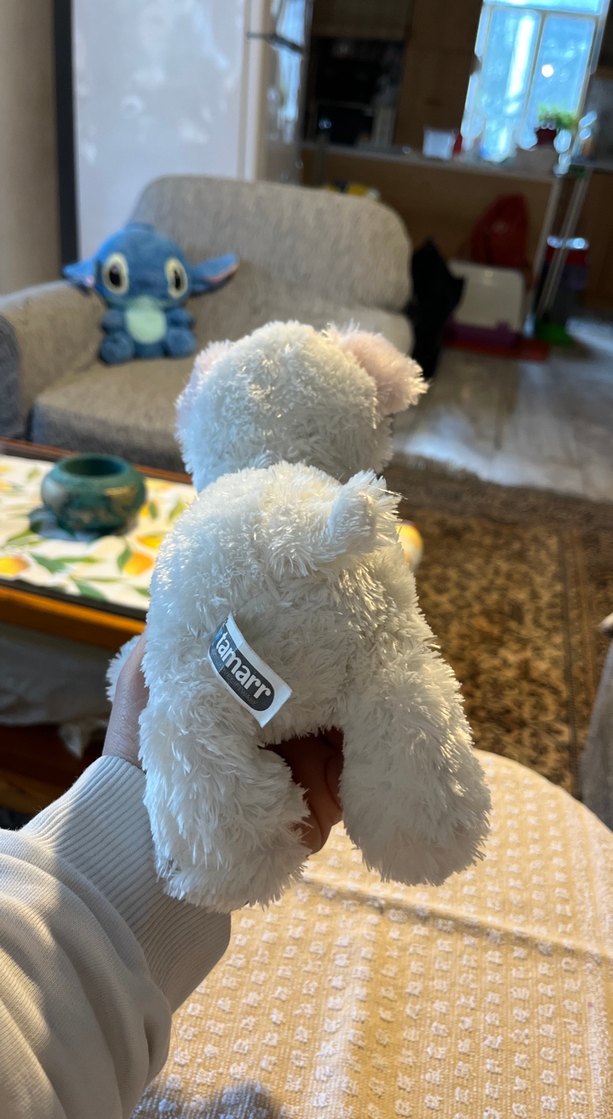 Beyaz Yumuşak Peluş Oyuncak Köpek - Görsel 3