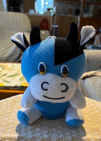 Mavi Renkli Peluş Oyuncak İnek - Görsel 2