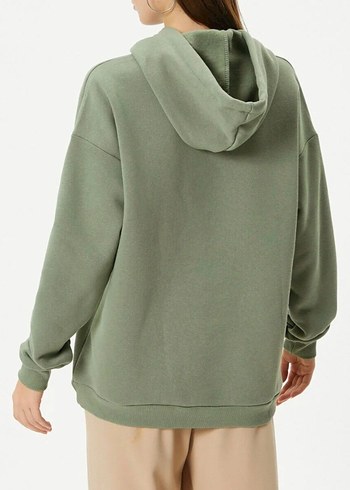 Kadın Yeşil Kapüşonlu Sweatshirt - Görsel 3