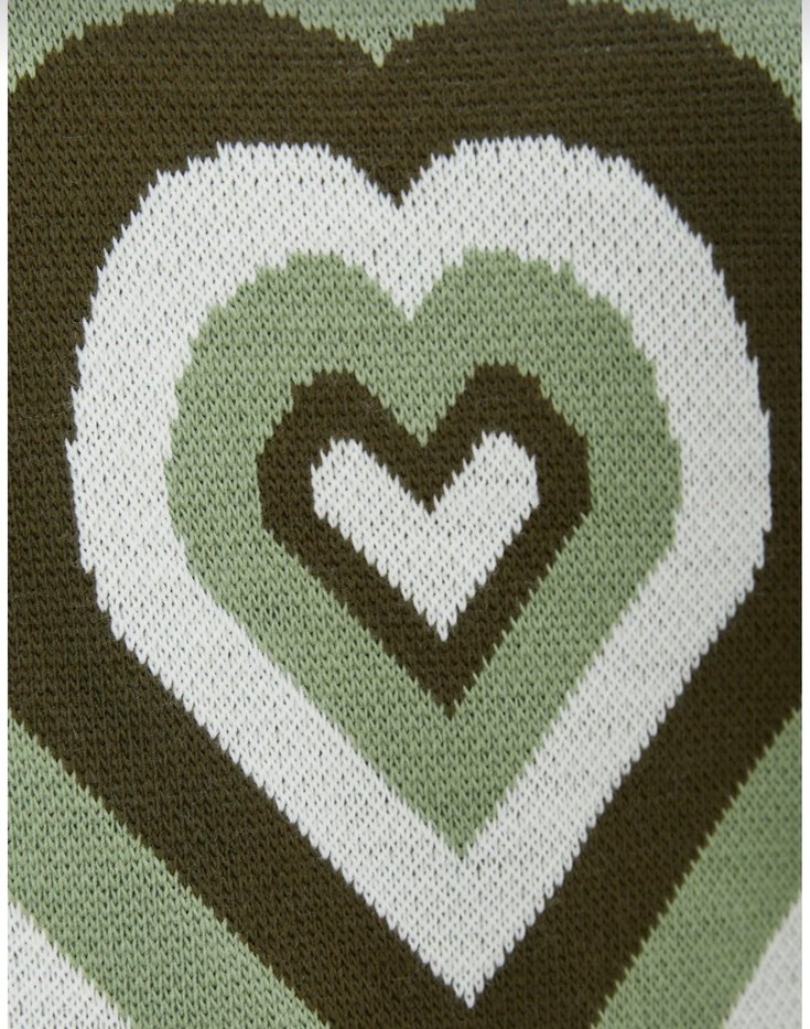 Kadın Haki Renkli Örgü Pop Art Kazak - Görsel 4