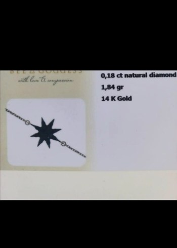 Bee Goddess 14 Ayar Altın Zincir Detaylı Bileklik - Görsel 4