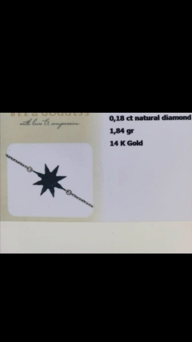 Bee Goddess 14 Ayar Altın Zincir Detaylı Bileklik - Görsel 4