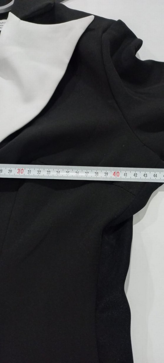 Etika siyah, beyaz yakalı, 40 beden elbise - Görsel 2