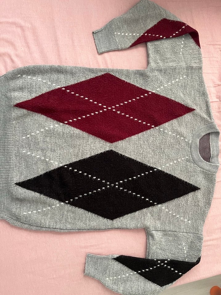 Gri Bohem Uzun Kollu Örgü Kadın Kazak - Görsel 3