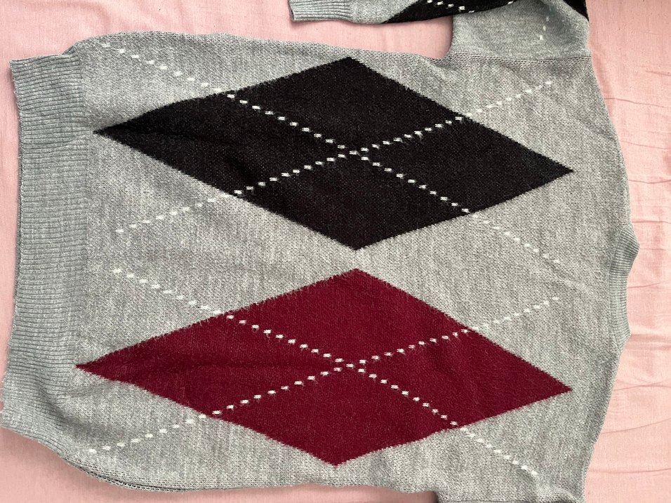 Gri Bohem Uzun Kollu Örgü Kadın Kazak - Görsel 2