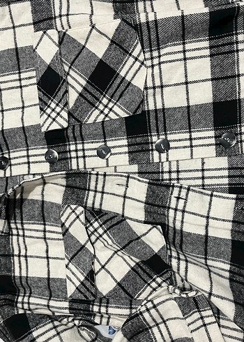 Gri Ekose Pamuk Kadın Gömlek - Görsel 3