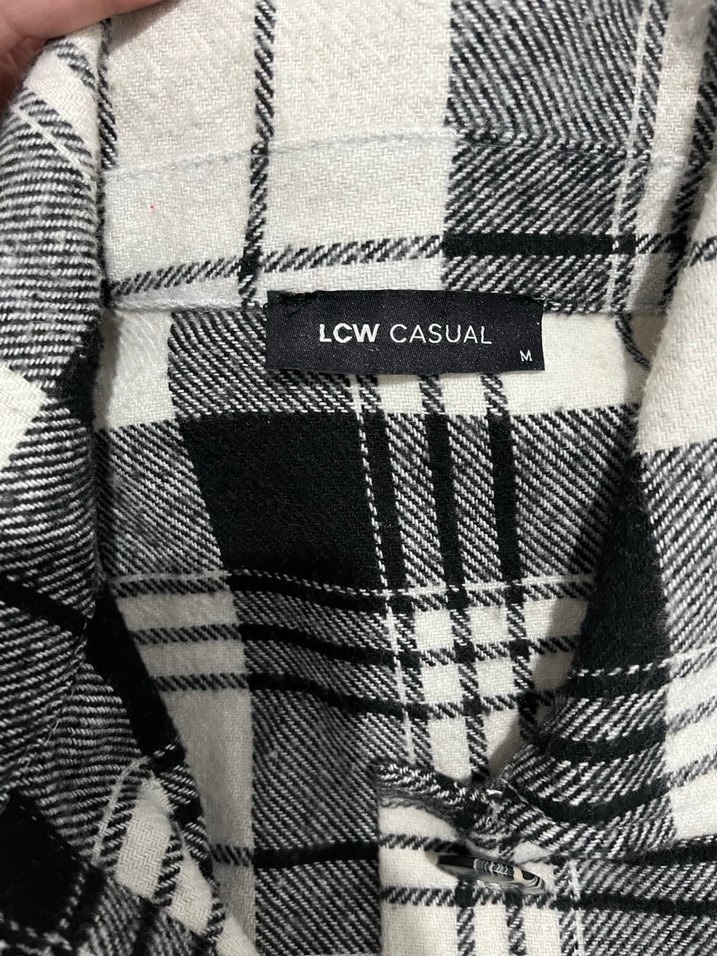 Gri Ekose Pamuk Kadın Gömlek - Görsel 2