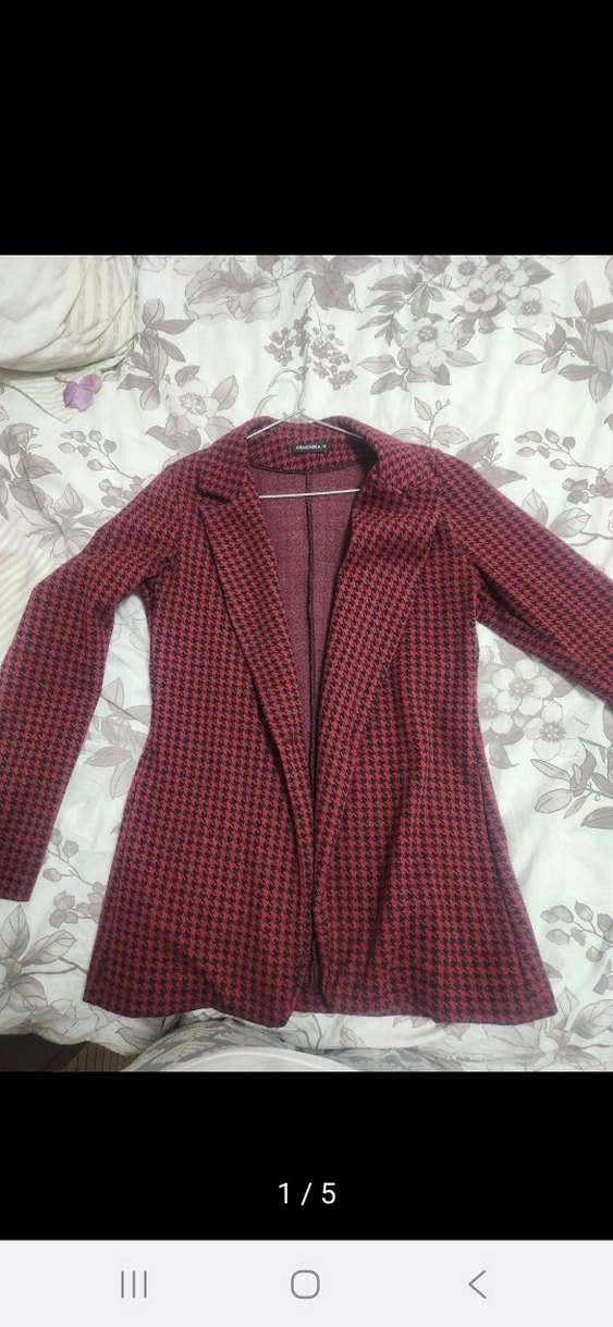 Bordo Kadın Uzun Kollu Blazer Ceket - Görsel 4