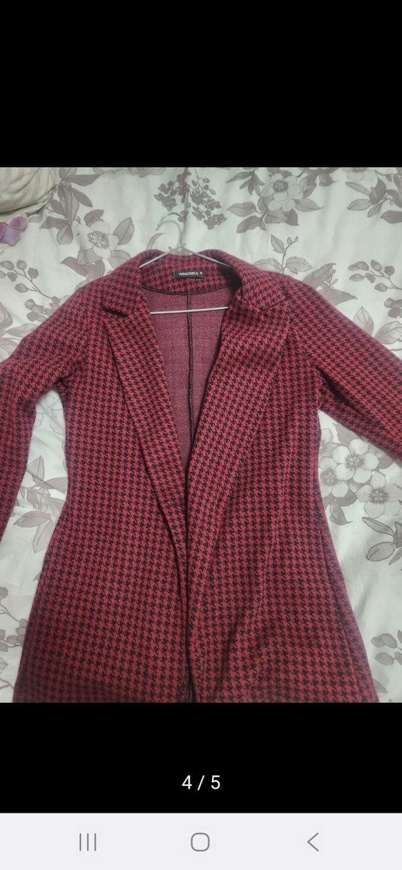 Bordo Kadın Uzun Kollu Blazer Ceket - Görsel 3