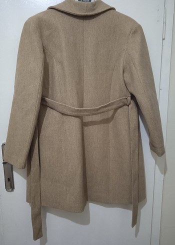 Bej Düğmeli Midi Kadın Kaban - Görsel 2