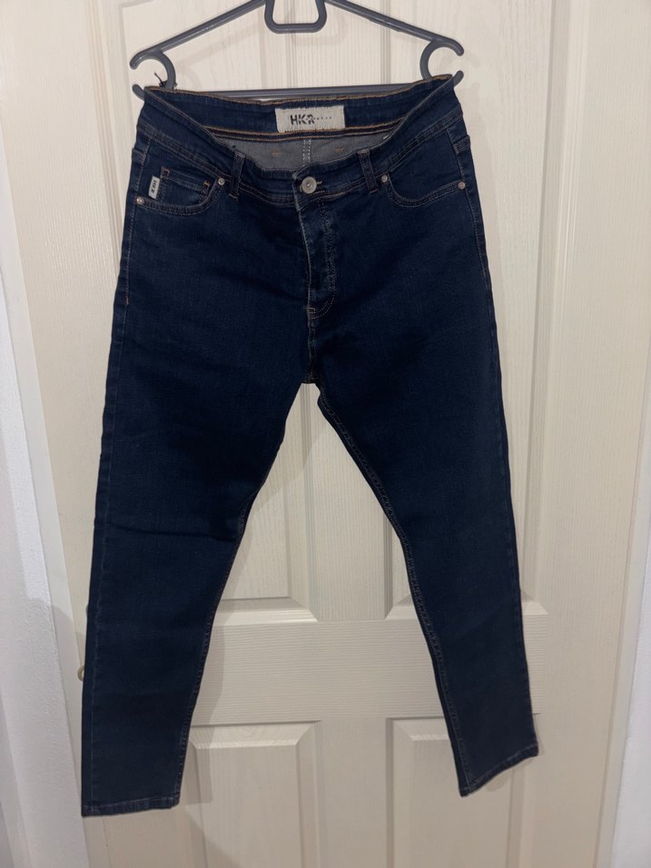 Erkek Lacivert Regular Fit Denim Jean - Görsel 4