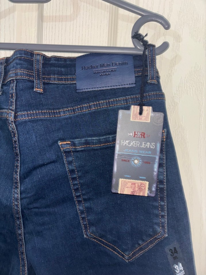 Erkek Lacivert Regular Fit Denim Jean - Görsel 3