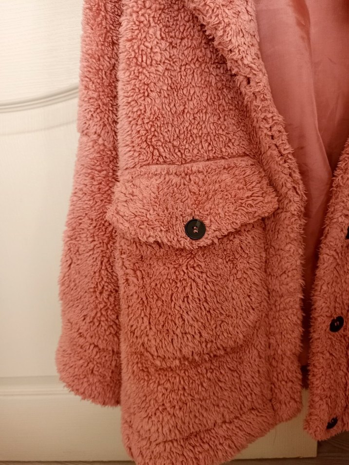 Addax Pudra Rengi peluş mont - Görsel 3