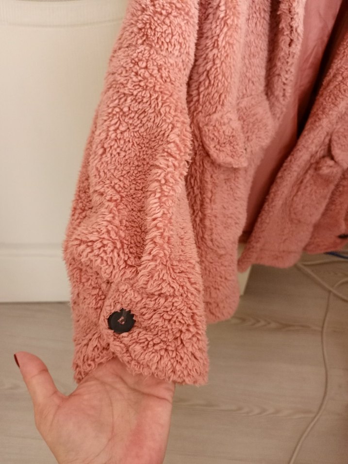 Addax Pudra Rengi peluş mont - Görsel 2