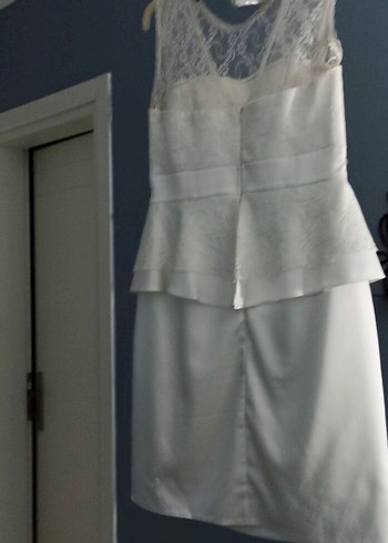 Gri İşlemeli Zincir Detaylı Mini Abiye Elbise - Görsel 2