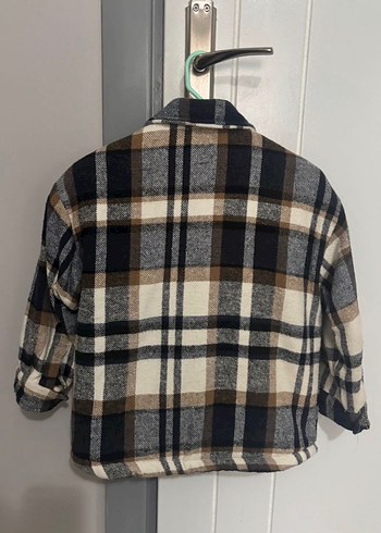 Erkek Çocuk Ekose Desenli Düğmeli Kaban - Görsel 4